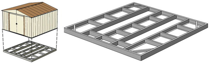 Основание-фундамент для металлического сарая-хозблока Barnas 3х4 м